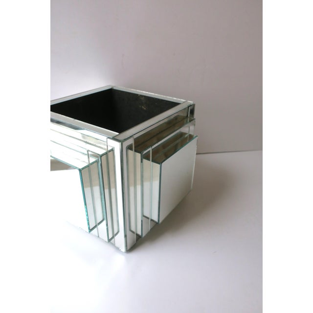 Modern Mirrored Planter Cachepot Jardinière, Circa 1970s For Sale - Image 11 of 12