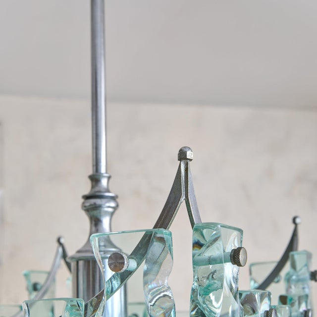 Italian Glass + Chrome Pendant, 1970s For Sale In Chicago - Image 6 of 12