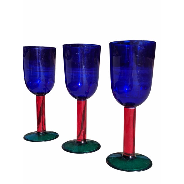 Mid 20th Century Vintage Color Blocked Acrylic Party Glasses by Precisioncraft- Set of 8 For Sale - Image 5 of 12