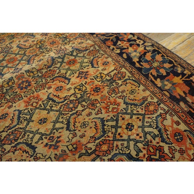 Textile Beautiful Ivory Color With Lovely Rosette Border & Allover-Geometric Design Antique Persian Sarouk Farahan Rug For Sale - Image 7 of 9