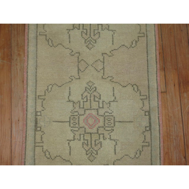 Mid 20th Century Skinny Vintage Zabihi Collection Turkish Runner - 1'10" x 9'1" For Sale - Image 5 of 5