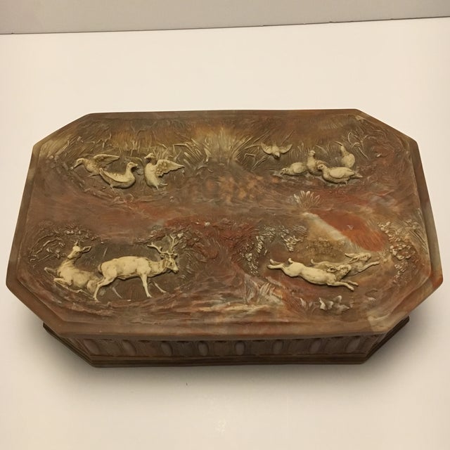 Vintage Large Incolay Stone Box Chairish