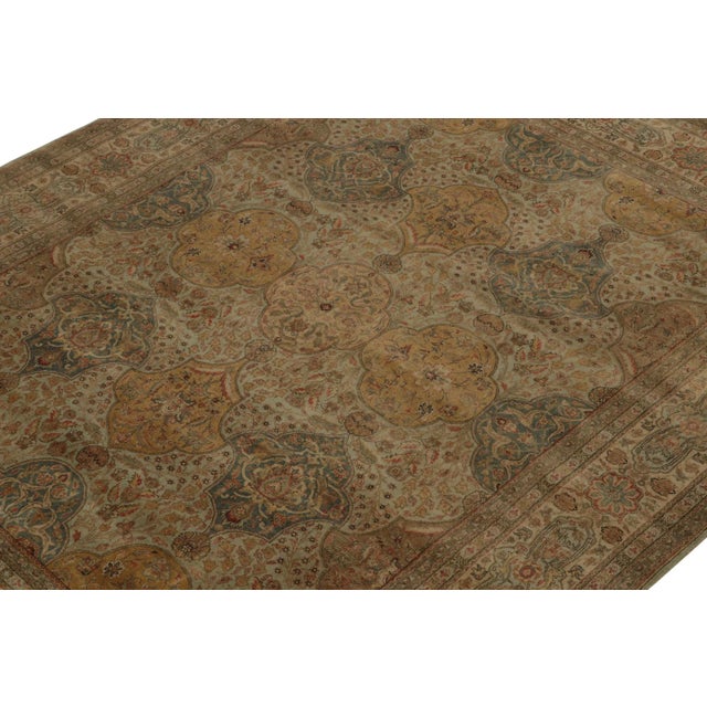 Rug & Kilim Rug & Kilim’s Classic Style Rug With Gold, Beige and Green Floral Patterns For Sale - Image 4 of 7