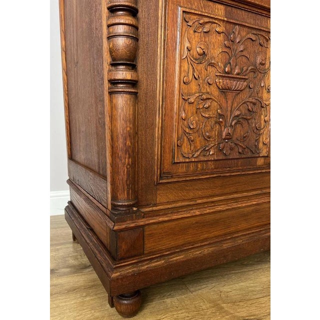 Antique French Glazed Display Oak Cabinet For Sale - Image 10 of 16