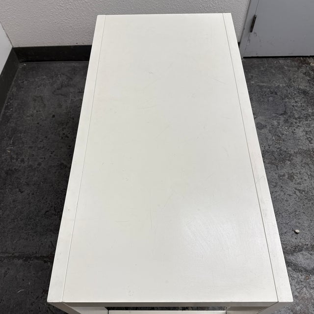 Wood Contemporary White Parsons-Style Writing Desk For Sale - Image 7 of 12