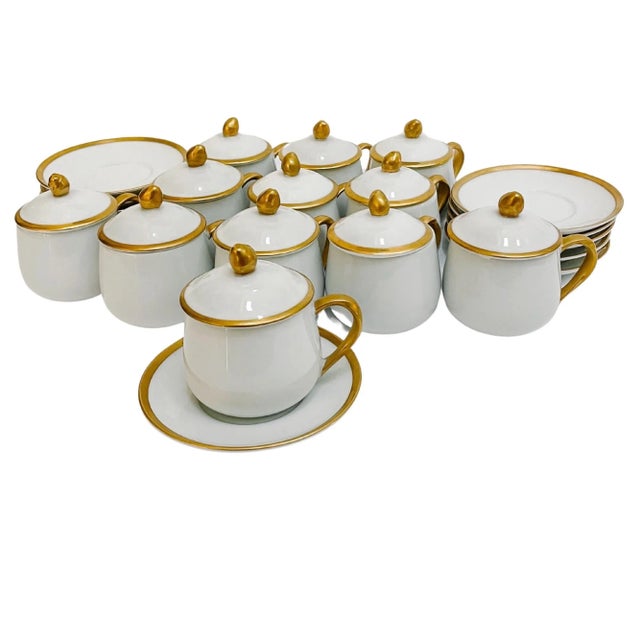 1980s Fitz & Floyd Pots De Creme Palais White Collection- Set of 12 For Sale - Image 12 of 12