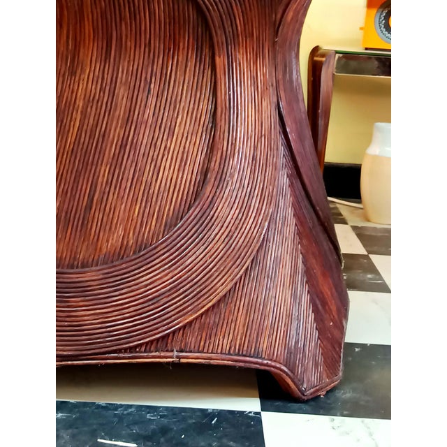 Vintage Rattan Marquetry Table, 1970s For Sale - Image 4 of 13