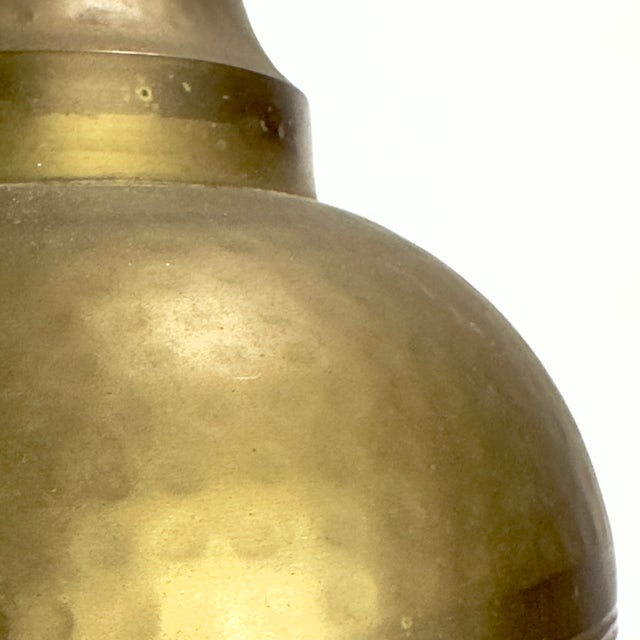 Gargantuan 30" Tall Vintage Hammered Brass Baluster Floor Vase For Sale - Image 13 of 14