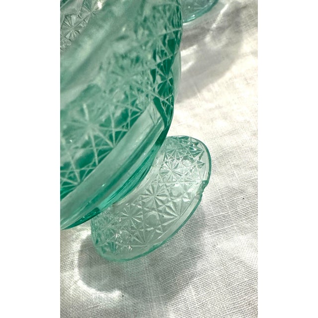 Turquoise Vintage Aqua Depression Glass Dessert Cups - Set of 8 For Sale - Image 8 of 8