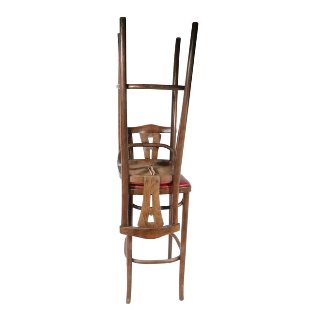 Wood Mid 20th Century Pr. Bentwood Counter Stools by Thonet For Sale - Image 7 of 13