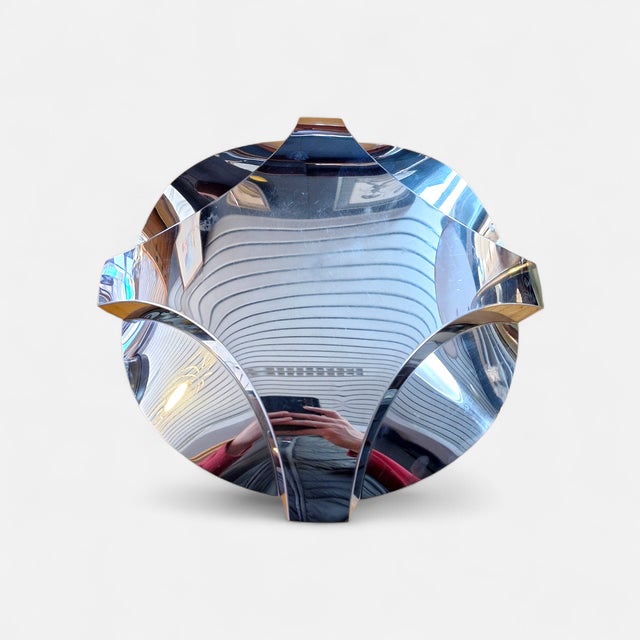 Steel Centerpiece Plate by Enrico Panzeri for Robots Milano, Italy, 1970s For Sale - Image 4 of 6