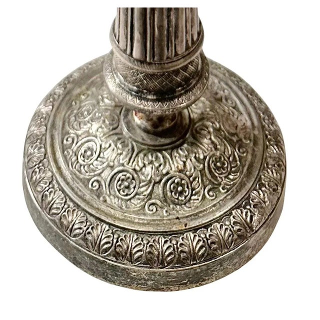 Neoclassical Neoclassical Style in Silver Gilt Candlestick For Sale - Image 3 of 4