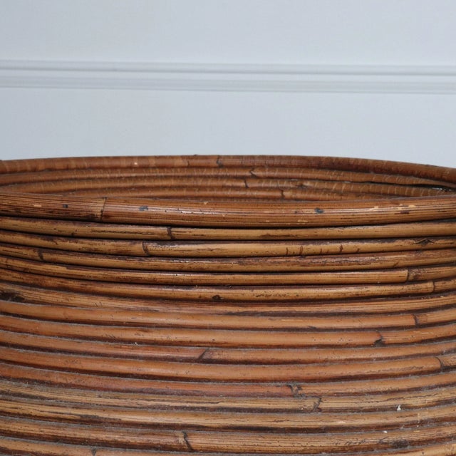1970's Crespi Style Pencil Reed Floor Vases - a Pair For Sale - Image 10 of 10