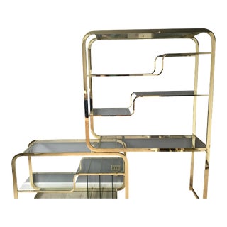 Milo Baughman for Design Center of America Brass Etagere For Sale