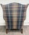 Vintage Wingback Plaid Upholstered Armchair For Sale - Image 11 of 11