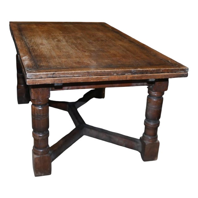 Jacobean Revival English Extending Refectory Table in Oak, 1920 For Sale
