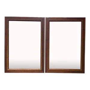 1980s Craftsmen Wood-Framed Mirrors- a Pair