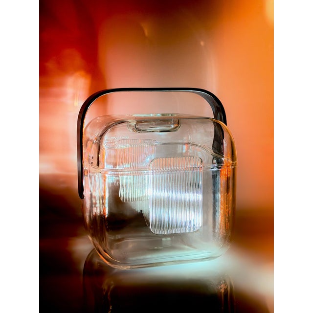 Amanda Ice Bucket in Acrylic Glass by Ambrogio Pozzi for Guzzini, 1980s, in Flawless conditions. Designed 1980 to 1989...