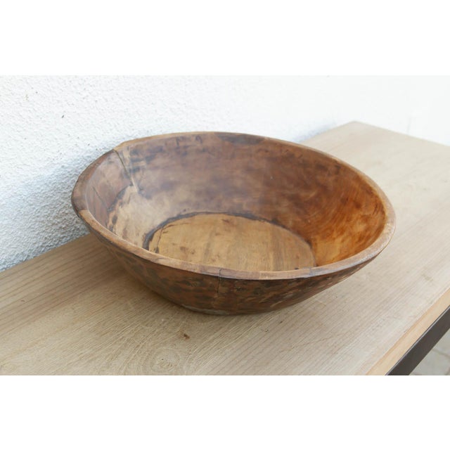 Old World Vintage Wood Bowl For Sale - Image 4 of 6