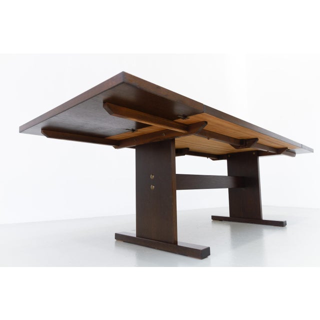 Danish Brutalist Oak Drop Leaf Dining Table with Ox Art Tiles by Gangso, 1970s For Sale - Image 6 of 18