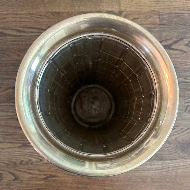 Vintage English Brass Umbrella /Cane Stand With Lattice Design For Sale In Washington DC - Image 6 of 7
