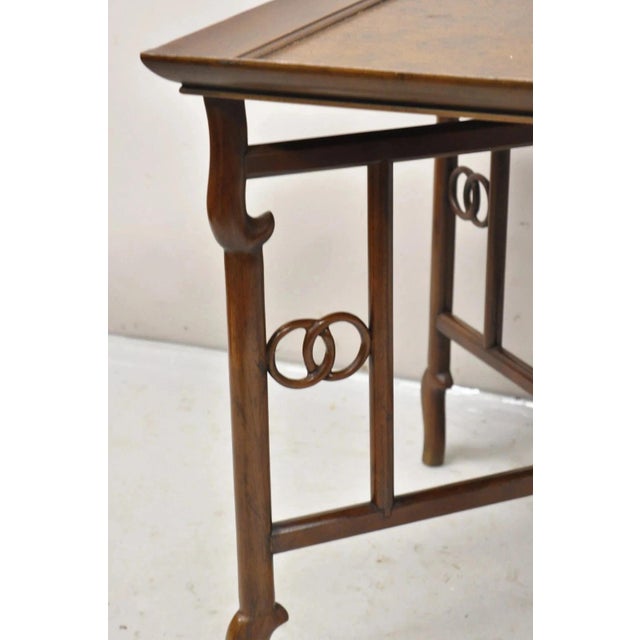 Mid 20th Century Michael Taylor for Baker Far East Asian Burl Wood Square Occasional Side Table For Sale - Image 11 of 12
