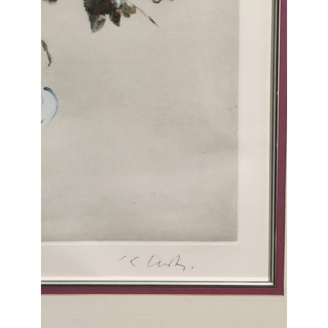 1970s 1970s Kaiko Moti "Floral Still Life" Original Aquatint Etching - Artist's Proof For Sale - Image 5 of 7