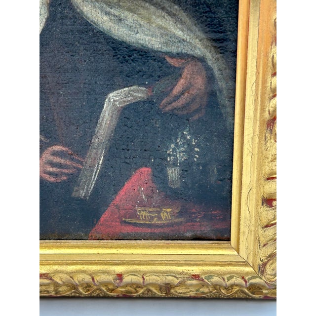 Late 19th-Century Spanish Colonial School Painting Portrait of Saint Teresa of Ávila For Sale In Los Angeles - Image 6 of 18