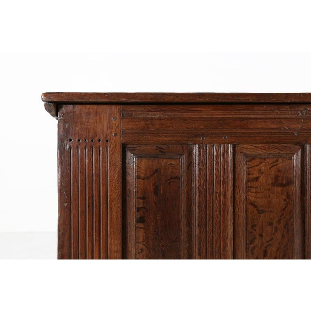 Brutalist Antique William III Oak Trunk, 1700 For Sale - Image 3 of 14