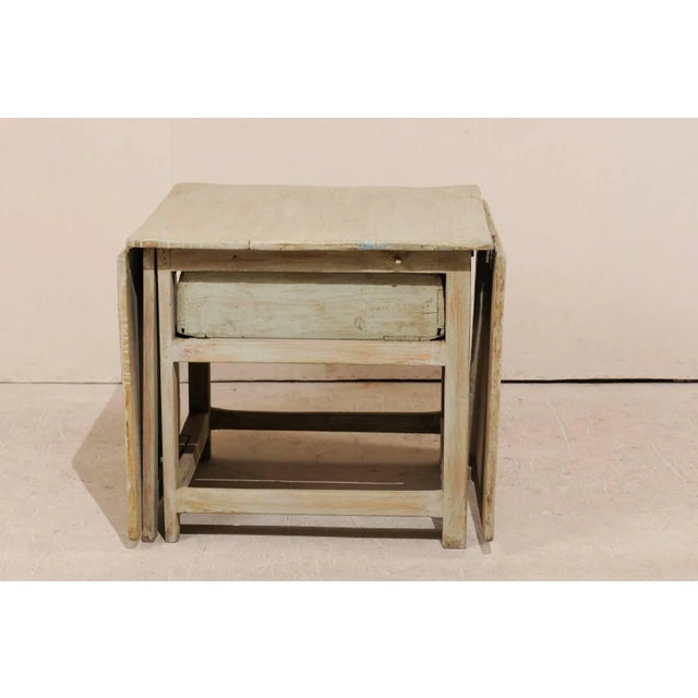 18th Century Swedish Painted Wood Drop-Leaf Table For Sale - Image 10 of 11