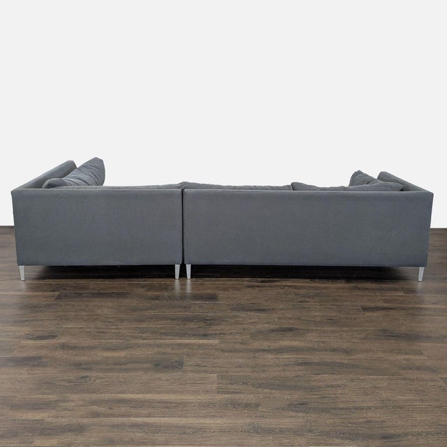 2010s Crate & Barrel Gray Modern Sectional Sofa – Stylish and Spacious Seating For Sale - Image 5 of 8