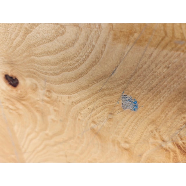 1970s Milo Baughman Style Burl Wood Coffee Table Vintage For Sale - Image 9 of 11