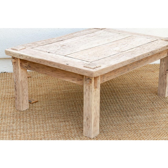 Bleached Teak Coastal Rustic Coffee Table For Sale - Image 11 of 18