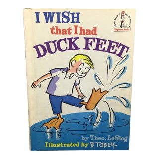 Dr Seuss “i Wish That I Had Duck Feet” 1965 1st Edition Hard Copy Book Illustrated by B.Tobey For Sale