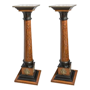 Decorative Wood Columns-A Pair