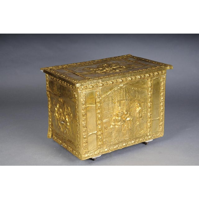 Antique Dutch Chest, Gilt Brass, 19th Century A highly decorative and stylish antique chest design that is guaranteed to...