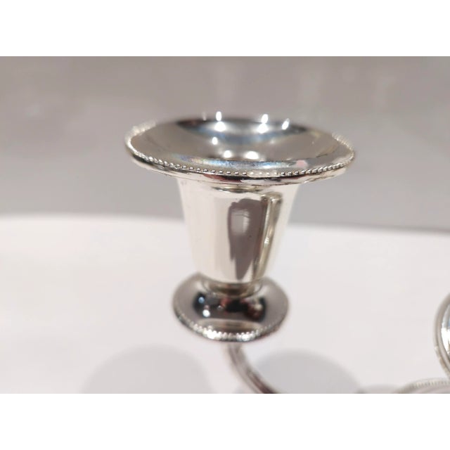 English Vintage 1980s Zinc Plated Candelaria For Sale - Image 3 of 9