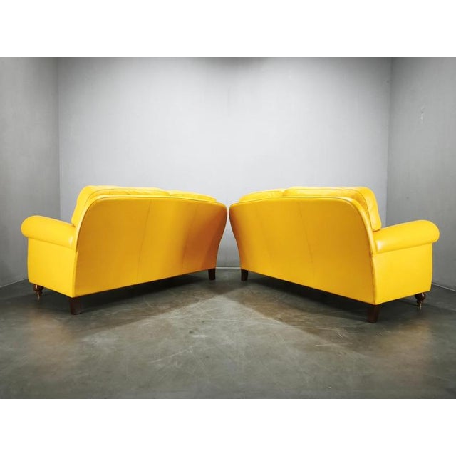Gold Leather George Sofas from Poltrona Frau, Italy, 1992, Set of 2 For Sale - Image 8 of 18