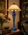 Art Nouveau Vintage Joe Clearman Signed Iridescent Pulled Feather Art Glass Table Lamp Base For Sale - Image 3 of 12