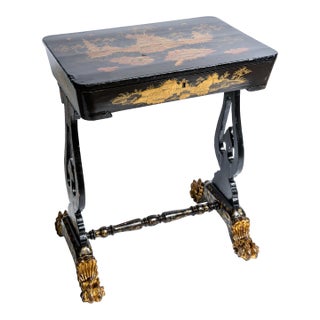 Exceptional 19th Century Chinoiserie Lacquer Work Table For Sale