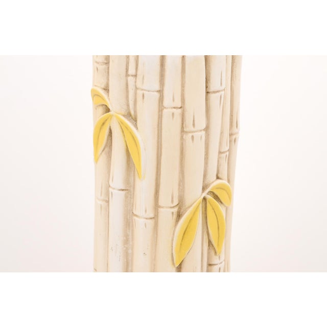 1960s Mid-Century Modern Ceramic Bamboo Motif Lamps - a Pair For Sale In Atlanta - Image 6 of 9
