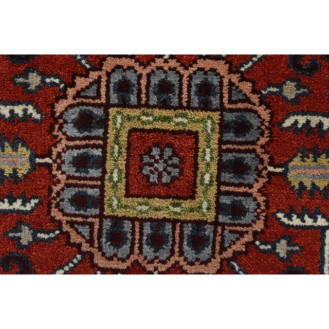 Heriz Rug 8’11” X 11’9” Blue Wool Tribal Hand-Knotted Oriental Carpet For Sale - Image 10 of 15