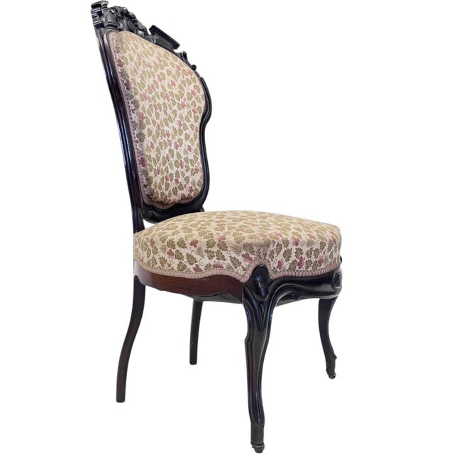 Mid 19th Century Antique American Ballon-Back Rosewood Chairs. Set of 4 For Sale - Image 10 of 14