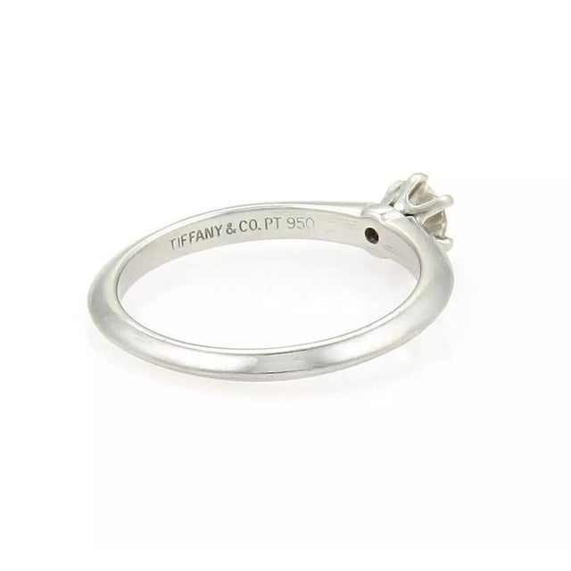 Late 20th Century Tiffany & Co. Platinum & 0.25ct Diamond Solitaire Engagement Ring W/Cert, Size 6 For Sale - Image 5 of 6