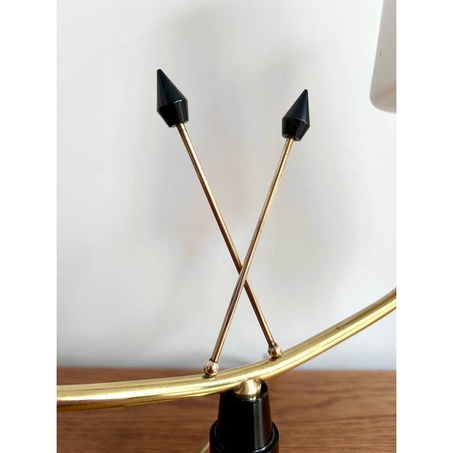 Vintage Table Lamps in Brass and Opaline, 1950s, Set of 2 For Sale - Image 9 of 13