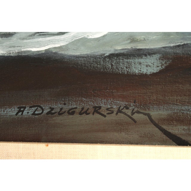Central California Coastal Painting by Alexander Dziugurski (1911-1995) For Sale - Image 9 of 12