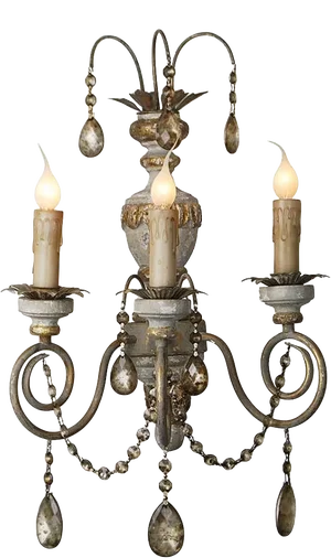Sconce Provence Home Antiqued Glass Crystal Wall Sconce