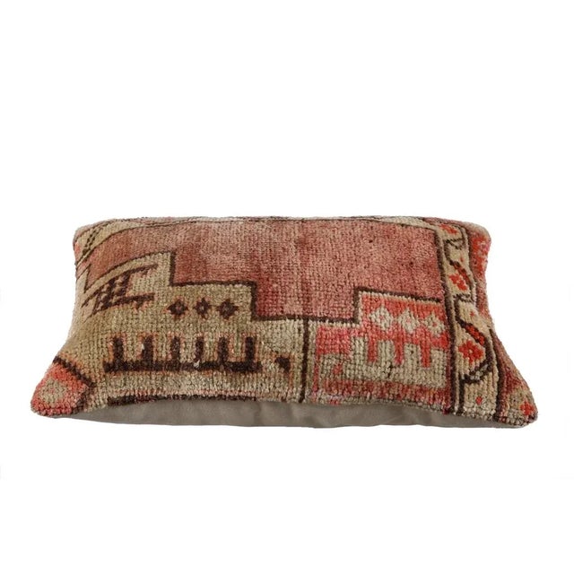 Decorative pillow cover made from vintage handknotted Turkish rug pieces. Backed with good quality cotton fabric. Pillow...