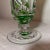 Vintage Handmade Green Czech Cut to Clear Crystal Glass Tall Ornate Flower Vase For Sale In New York - Image 6 of 10