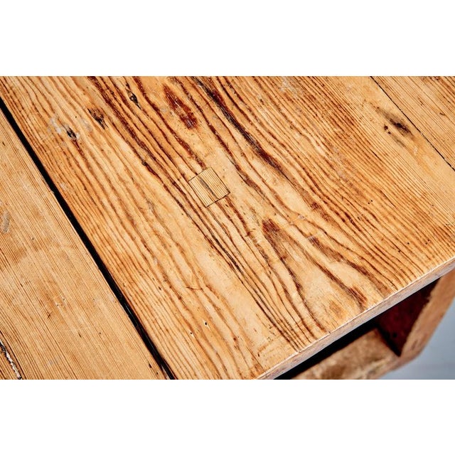 Rustic Pine Slagbord with Two Folding Leaves, Sweden, 1900s For Sale - Image 10 of 16